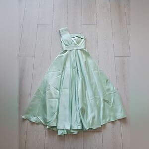 Mint Green Strapless Prom Dress